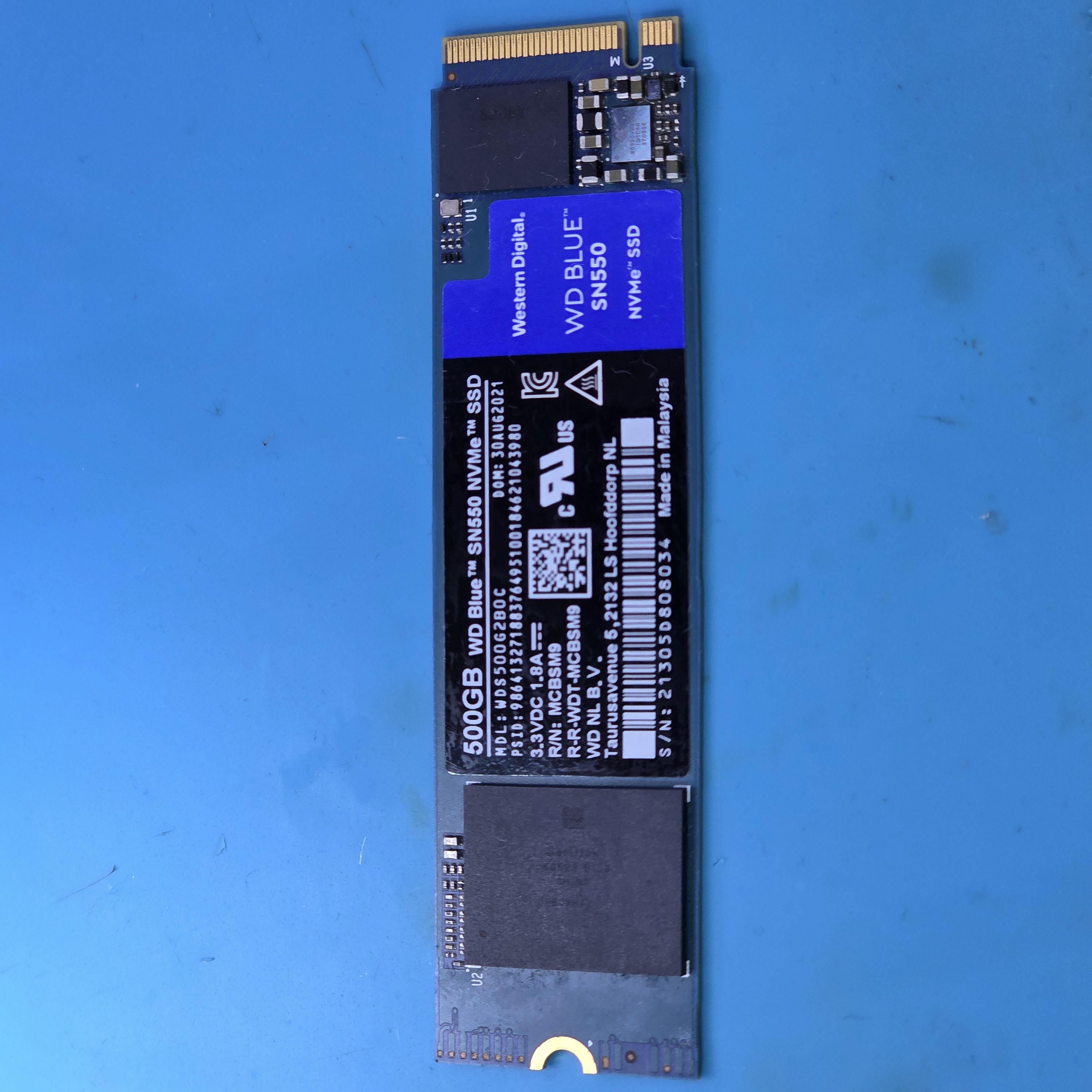 Ssd m.2 wd blue sn550 nvme usado 500gb