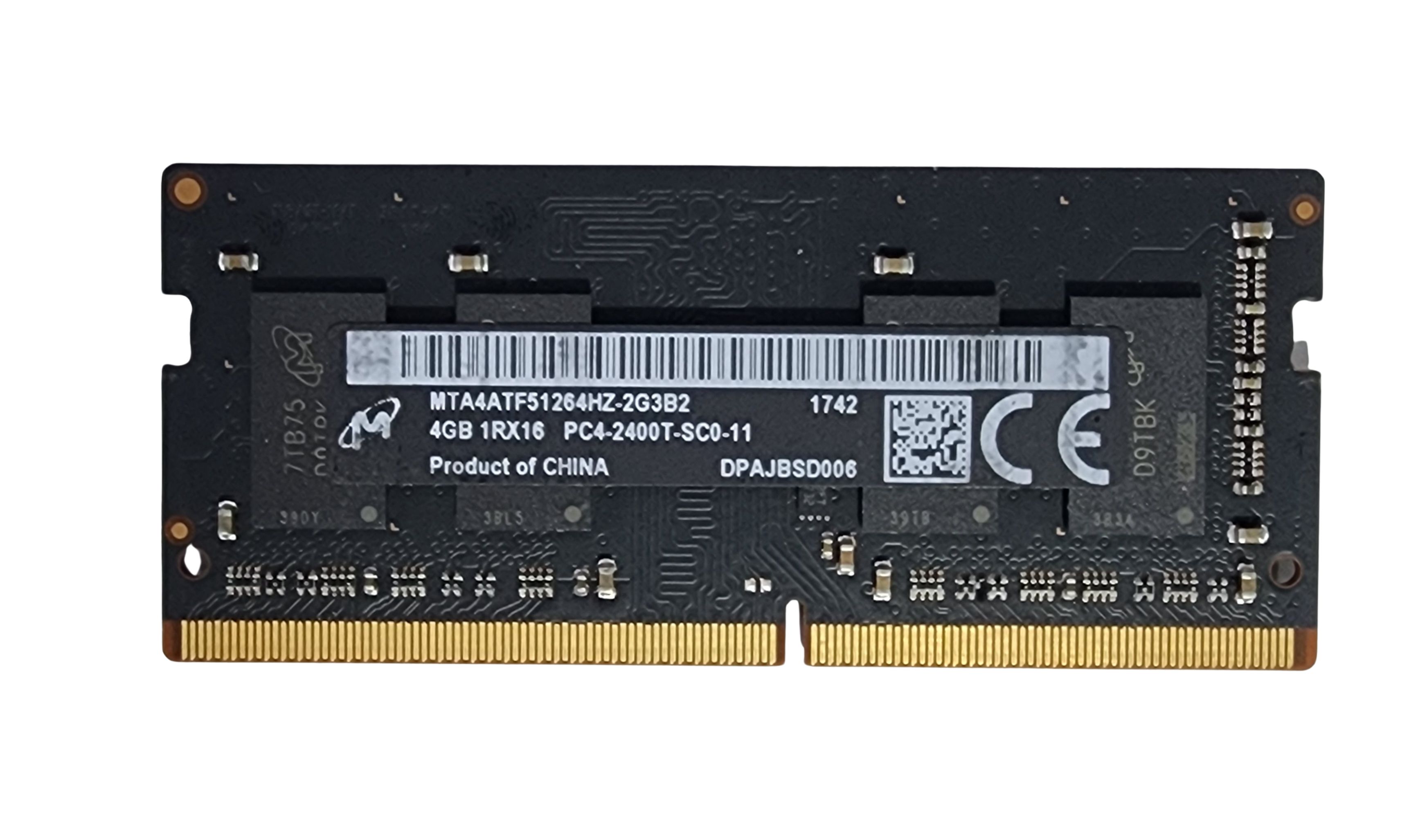 MEMORIA RAM PARA LAPTOP DDR4 4GB 1RX16 2400MHZ (PC4-2400T-SC0-11) USADO 