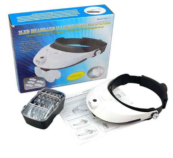 VISOR DE LUPAS CON LUZ LED: 1X/ 1.5X/ 2X/ 2.5X/ 3X NUEVO