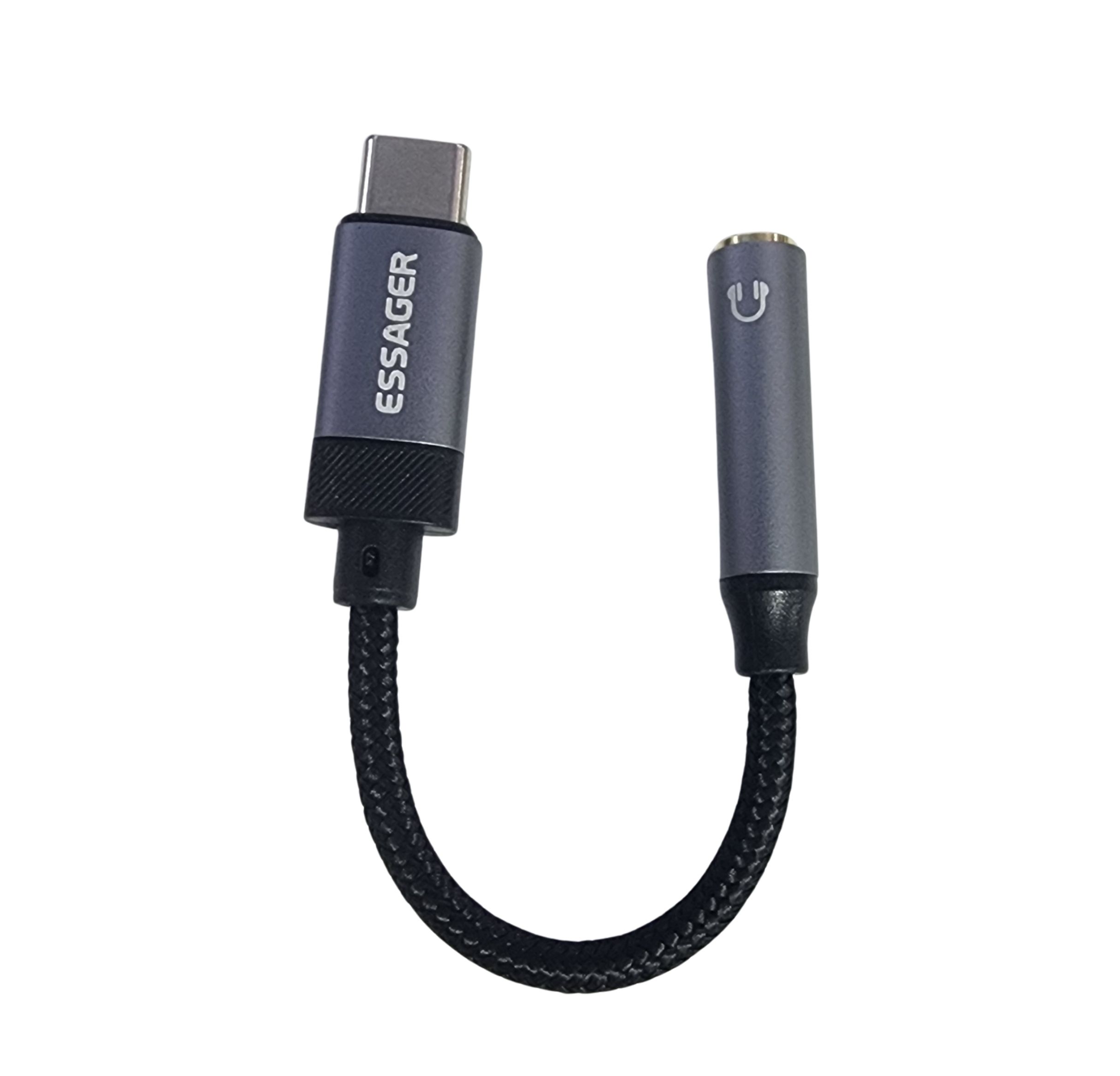 CABLE ADAPTADOR AUXILIAR PARA AURICULARES USB TIPO C A JACK 3.5MM ESSAGER ORIGINAL ALTA CALIDAD NUEVO