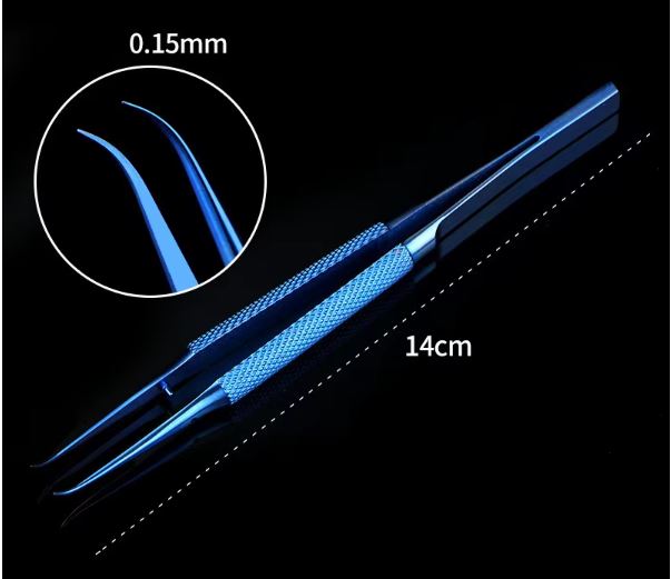 PINZA PUNTA AGUJA DE ALEACION DE TITANIO PARA PRECISION AZUL NUEVO
