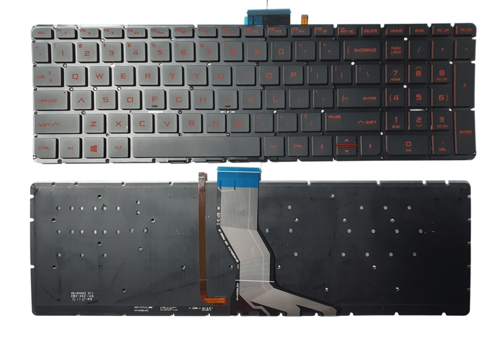 TECLADO PARA LAPTOP HP 15-AX 15-AK 15-AB 15-AW 15-BK 15-AU 15-AQ 15-AE 15-AR - RETROILUMINADO - ROJO - INGLES - ENTER RECTO - ORIGINAL