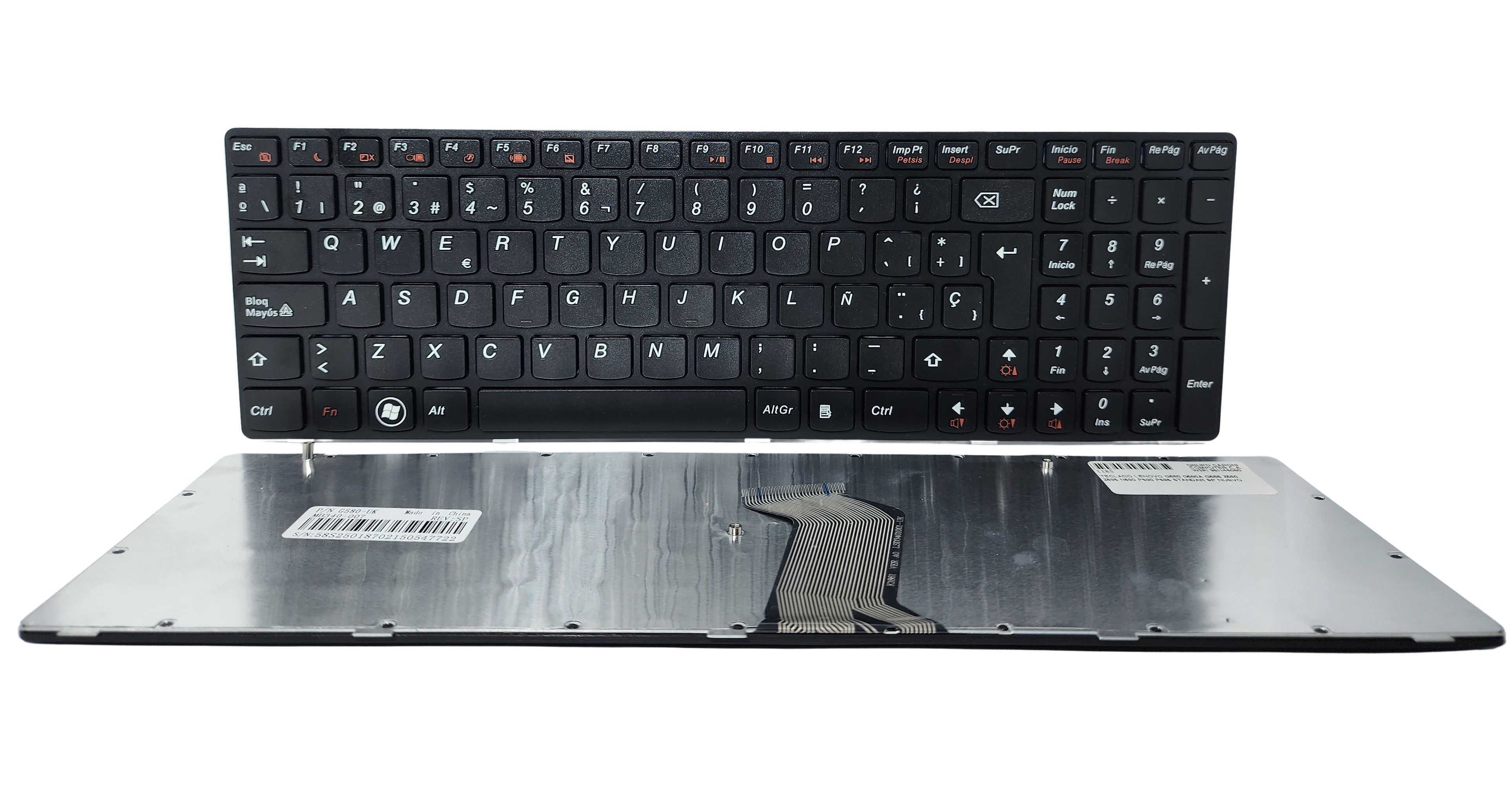 TECLADO PARA LENOVO G580 G585 G580A G585AR Z580 V580 B580 V580A Z580A G580AH G580AM G580G G590 - ESPAÑOL - ORIGINAL - NUEVO
