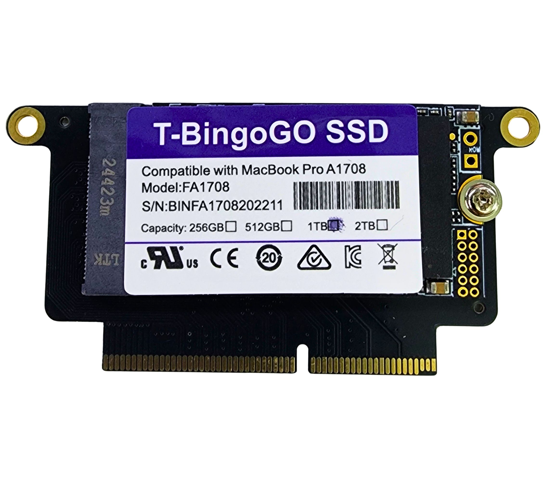 DISCO SSD 1TB T-BINGO GO CON ADAPTADOR PARA LAPTOP MACBOOK PRO A1708 FA1708