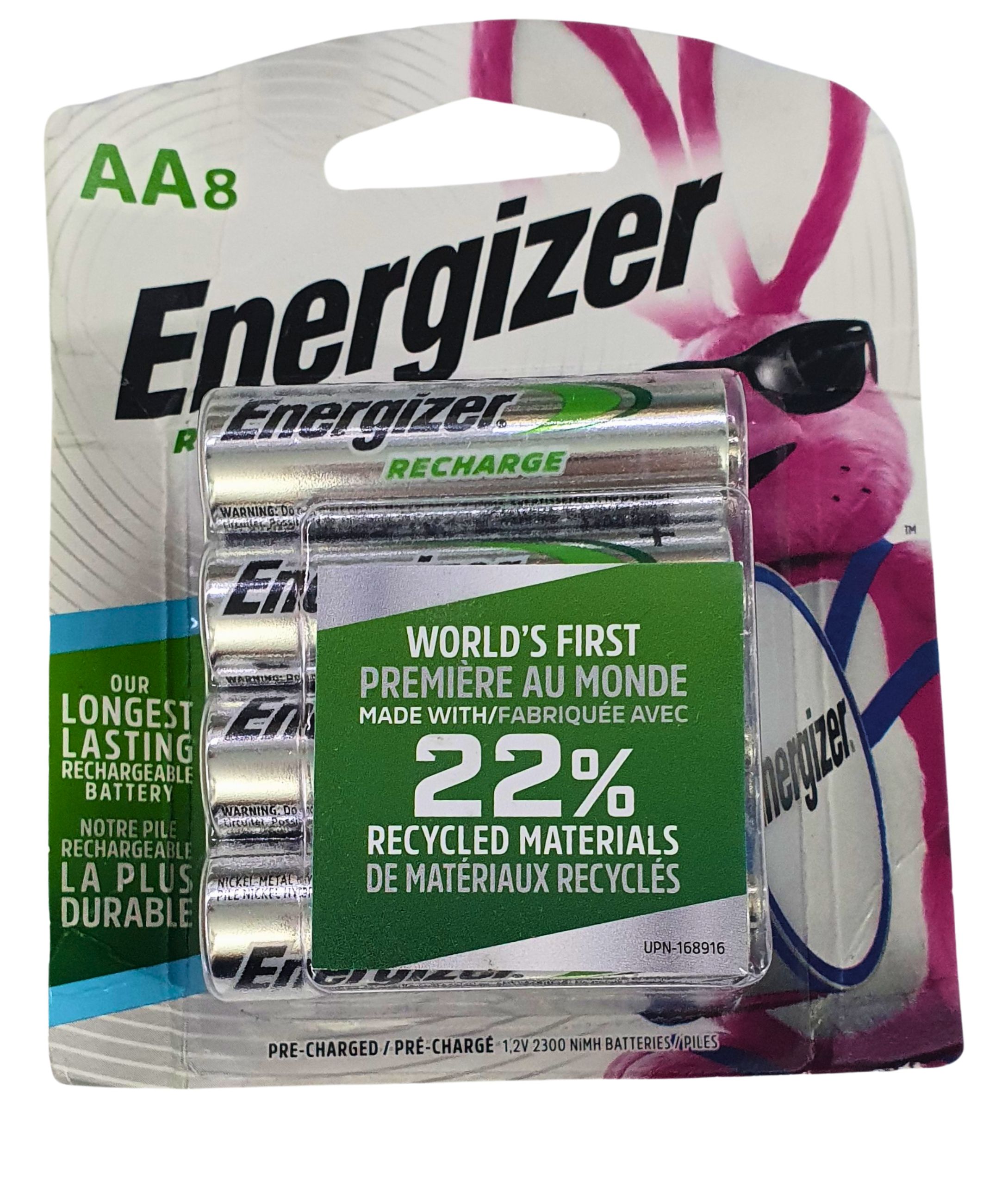 PACK DE 8 PILAS ENERGIZER DOBLE A (AA) RECARGABLES  1.2V 2300