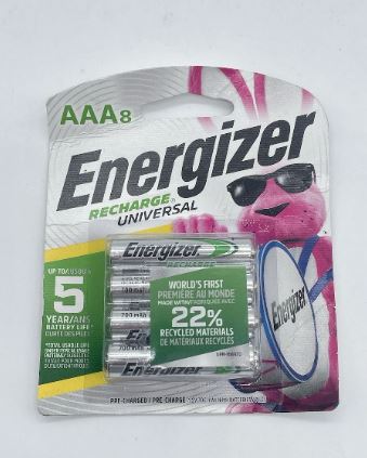 PACK DE 8 PILAS ENERGIZER TRIPLE A (AAA) RECARGABLES  1.2V 700MAH